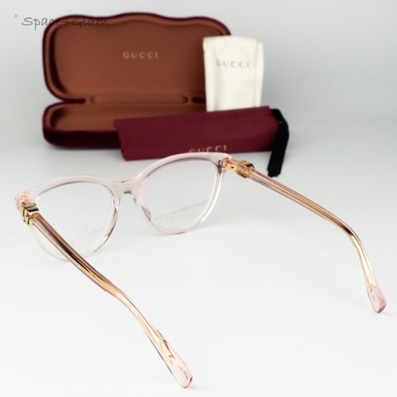 Gucci Women Eyeglasses Transparent Pink Demo Cat Eye GG1179O 007 BRAND NEW - Picture 8 of 9